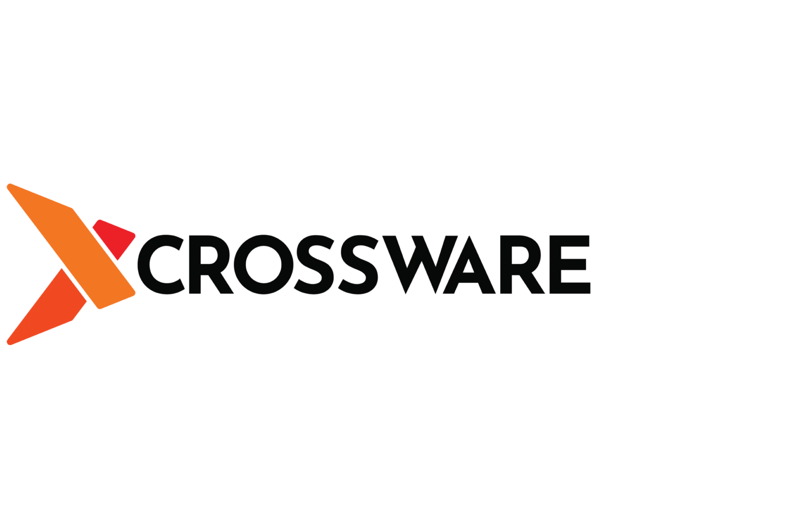 Crossware logo featuring a dynamic orange and red 'X' icon.